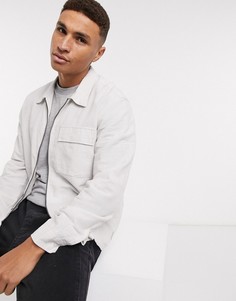 Белая рубашка с добавлением льна Jack & Jones Core-Белый