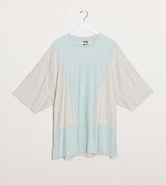 Фактурная футболка oversized колор блок ASOS DESIGN Plus-Серый