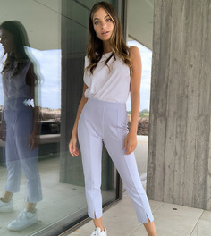 Голубые трикотажные узкие брюки ASOS DESIGN Petite-Синий