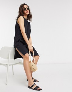 Черное платье мини с разрезами по бокам Vila-Черный