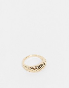 Золотистое кольцо с витым эффектом ASOS DESIGN-Золотой