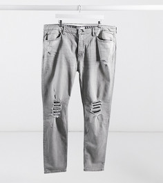 Серые супероблегающие джинсы Topman Big & Tall-Серый