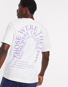 Белая свободная футболка с надписями на спине Selected Homme-Белый