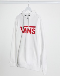 Белый худи с красным логотипом Vans