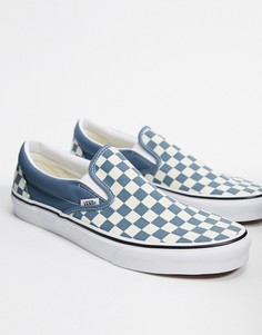 Кеды-слипоны с шахматным узором Vans UA-Синий