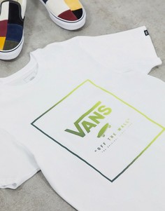 Белая футболка с принтом Vans-Белый