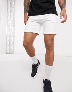 Белые трикотажные шорты Bershka-Белый