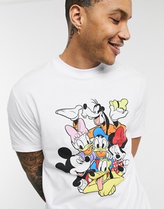 Свободная футболка с круглым вырезом и принтом диснеевских персонажей ASOS DESIGN Disney-Белый