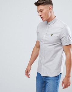 Светло-серая оксфордская рубашка на пуговицах с короткими рукавами Lyle & Scott-Серый