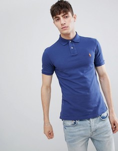 Синяя зауженная футболка-поло Polo Ralph Lauren-Синий