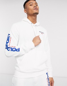 Худи белого цвета с логотипом на рукаве Polo Ralph Lauren Sport Capsule-Белый