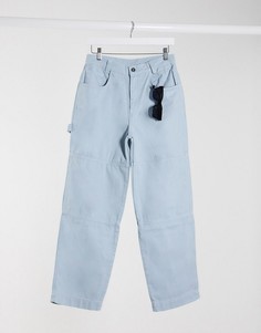 Свободные брюки в стиле милитари с вышитым логотипом на кармане Kickers-Синий