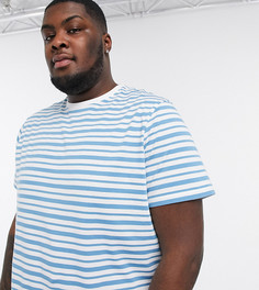 Синяя футболка в полоску New Look Plus-Синий