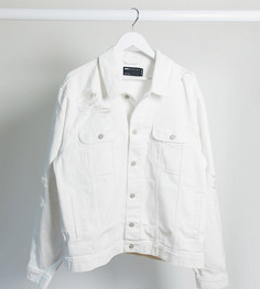 Белая джинсовая куртка с рваной отделкой ASOS DESIGN Plus-Белый