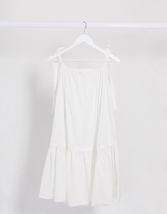 Белое платье мини с бретельками-завязками Vila-Белый