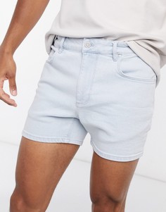 Эластичные джинсовые шорты зауженного кроя ASOS DESIGN-Синий