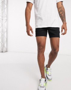 Черные короткие джинсовые шорты ASOS DESIGN-Черный
