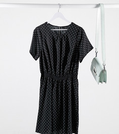 Платье мини в горошек New Look Curve-Черный