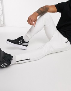 Белые джоггеры из пике Bershka-Белый
