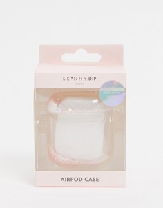 Розовый чехол для airpod с блестками Skinnydip