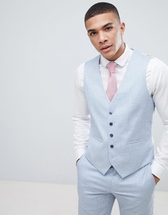 Приталенный жилет под смокинг Burton Menswear Wedding-Синий