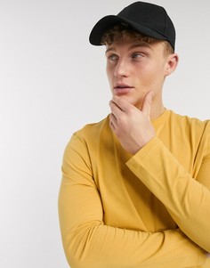 Желтый лонгслив с круглым вырезом ASOS DESIGN-Светло-коричневый