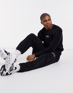 Флисовый свитшот от комплекта с вышитым логотипом "Actual" ASOS DESIGN-Черный