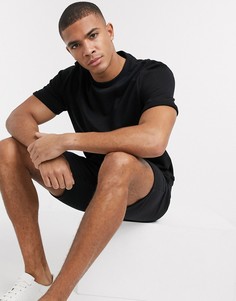 Черный спортивный костюм с шортами ASOS DESIGN