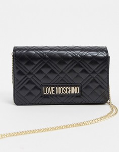 Черная стеганая сумка на плечо Love Moschino-Черный