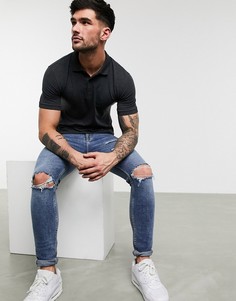 Серое поло из органического хлопка ASOS DESIGN-Серый