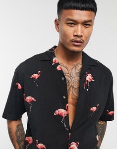 Рубашка с короткими рукавами и принтом Jack & Jones Originals-Черный