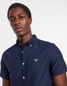 Темно-синяя оксфордская рубашка с короткими рукавами Barbour-Темно-синий