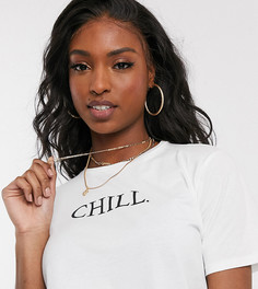 Футболка из органического хлопка ASOS DESGIN Tall-Белый