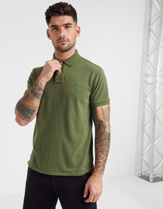 Темно-зеленое поло из переработанного полиэстера Polo Ralph Lauren-Зеленый