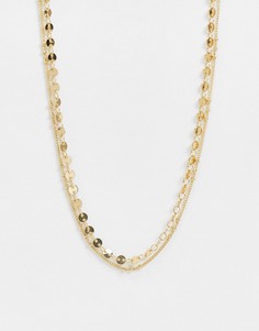 Золотистое ярусное ожерелье DesignB London-Золотой