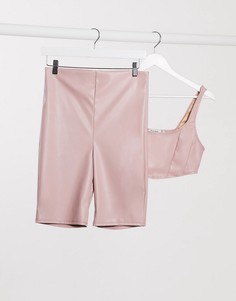 Розовые шорты-леггинсы Flounce London Club-Розовый