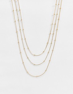 Золотистое ожерелье из цепочек в несколько рядов DesignB London-Золотой
