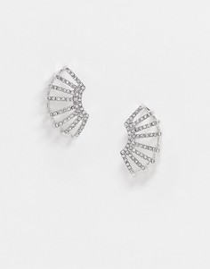 Серебристые серьги со стразами ASOS DESIGN-Серебряный