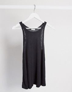 Длинный пляжный топ черного цвета Free People-Черный