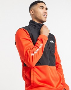 Оранжевый свитшот с черными вставками и воротом на молнии The North Face-Черный