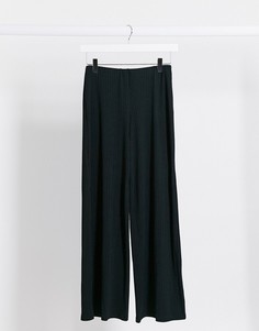 Черные брюки в рубчик до щиколотки New Look-Черный