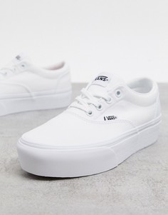 Белые парусиновые кеды на платформе Vans Doheny-Белый