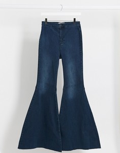 Синие расклешенные джинсы с завышенной талией We The Free by Free People-Синий