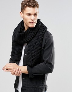 Черный вязаный шарф ASOS