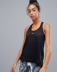 Черная сетчатая майка Nike Pro Training Elastika-Черный