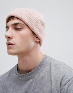 Розовая фактурная шапка-бини ASOS DESIGN-Розовый