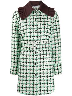 MSGM твидовое однобортное пальто в клетку