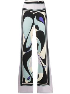 Emilio Pucci расклешенные брюки с абстрактным принтом