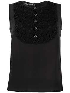 Dolce & Gabbana блузка с фактурной манишкой