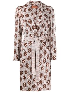 Missoni пальто с кружевом и поясом